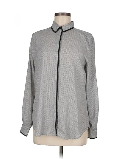 Pre-owned Ann Taylor Loft Long Sleeve Blouse In Gray