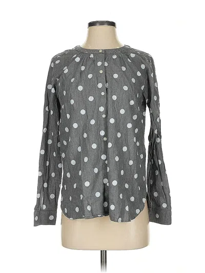Pre-owned Ann Taylor Loft Long Sleeve Blouse In Gray