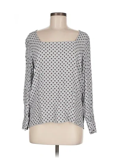 Pre-owned Ann Taylor Loft Long Sleeve Blouse In Gray