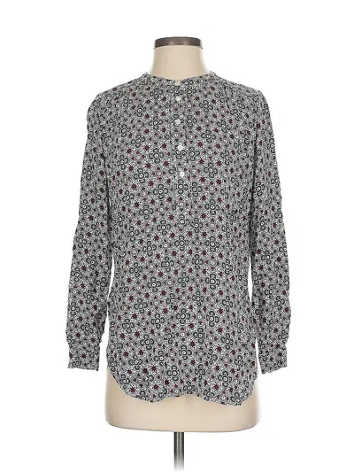 Pre-owned Ann Taylor Loft Long Sleeve Blouse In Gray