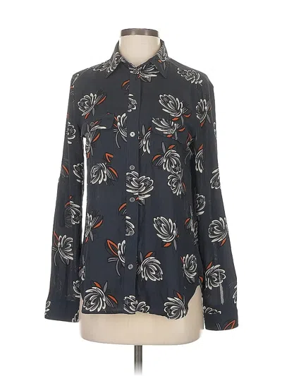 Pre-owned Ann Taylor Loft Long Sleeve Blouse In Gray