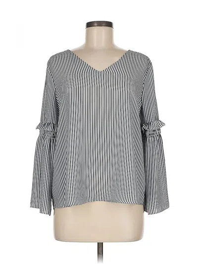 Pre-owned Ann Taylor Loft Long Sleeve Blouse In Gray