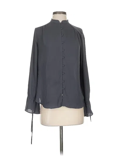 Pre-owned Ann Taylor Loft Long Sleeve Blouse In Gray