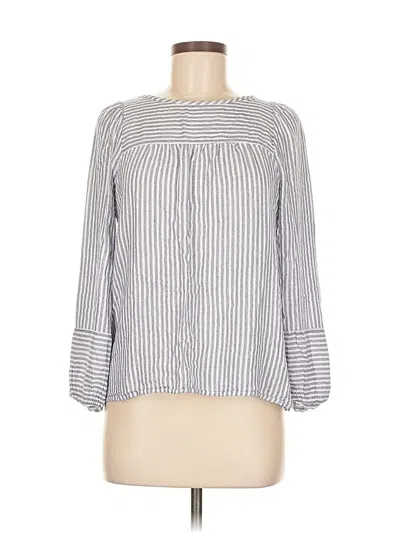 Pre-owned Ann Taylor Loft Long Sleeve Blouse In Gray