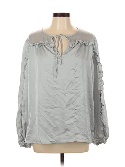 Ann Taylor Loft Long Sleeve Blouse In Gray