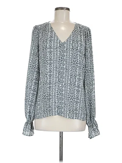 Ann Taylor Loft Long Sleeve Blouse In Gray