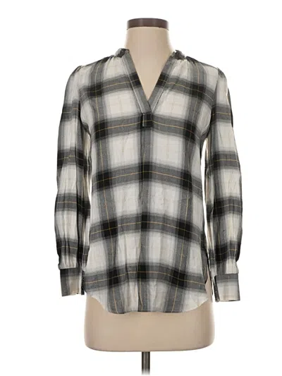 Ann Taylor Loft Long Sleeve Blouse In Gray