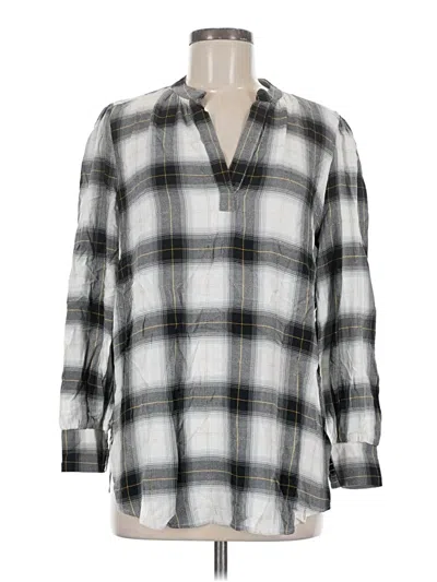Ann Taylor Loft Long Sleeve Blouse In Gray