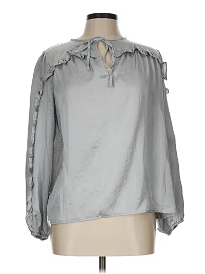 Pre-owned Ann Taylor Loft Long Sleeve Blouse In Gray
