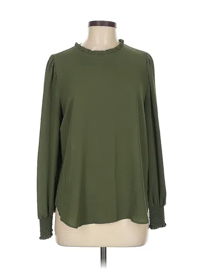 Pre-owned Ann Taylor Loft Long Sleeve Blouse In Green
