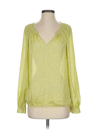 Pre-owned Ann Taylor Loft Long Sleeve Blouse In Green