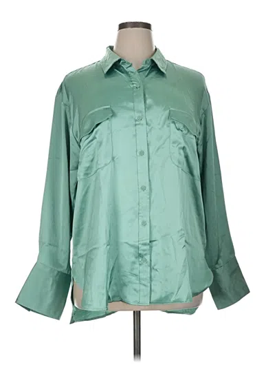 Ann Taylor Loft Long Sleeve Blouse In Green
