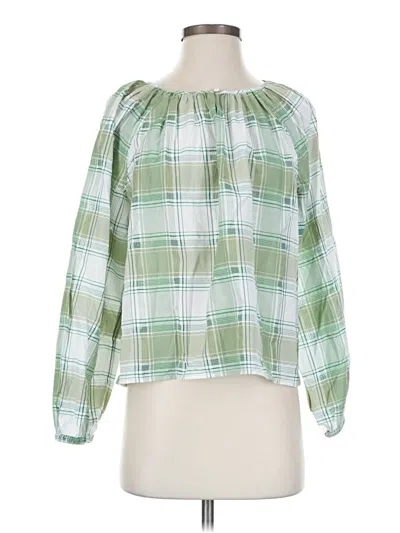 Ann Taylor Loft Long Sleeve Blouse In Green