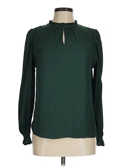 Pre-owned Ann Taylor Loft Long Sleeve Blouse In Green
