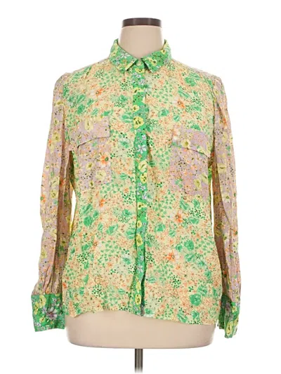 Ann Taylor Loft Long Sleeve Blouse In Green