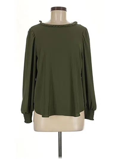 Ann Taylor Loft Long Sleeve Blouse In Green