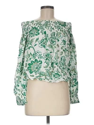 Ann Taylor Loft Long Sleeve Blouse In Green