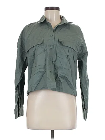 Ann Taylor Loft Long Sleeve Blouse In Green