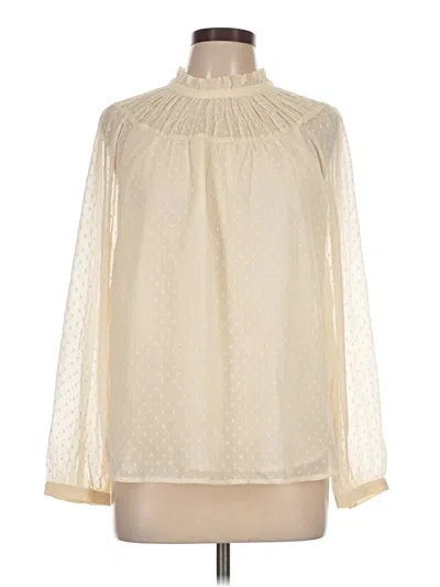 Ann Taylor Loft Long Sleeve Blouse In Ivory