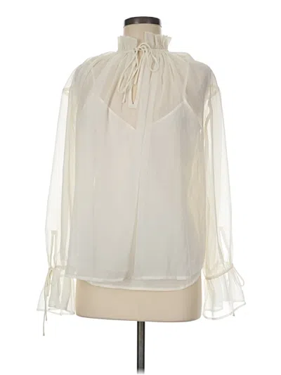 Ann Taylor Loft Long Sleeve Blouse In Ivory