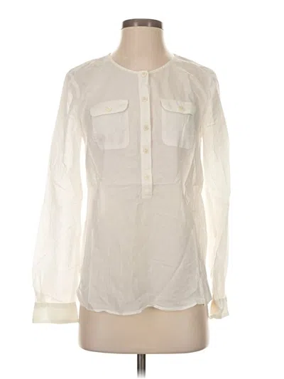 Pre-owned Ann Taylor Loft Long Sleeve Blouse In Ivory