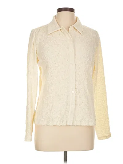 Pre-owned Ann Taylor Loft Long Sleeve Blouse In Ivory