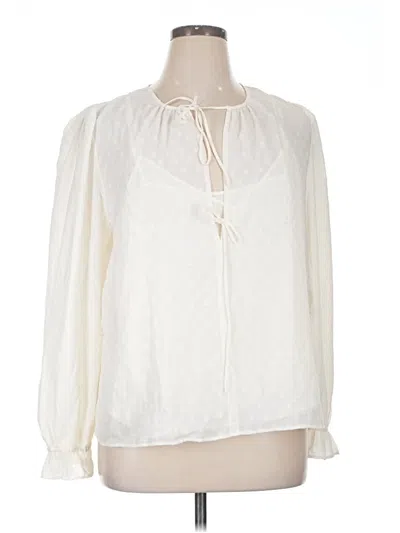 Ann Taylor Loft Long Sleeve Blouse In Ivory