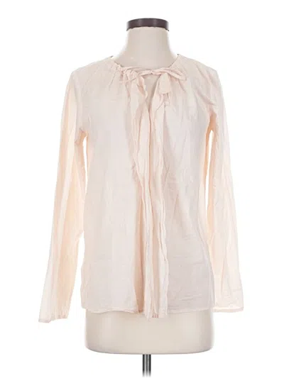 Pre-owned Ann Taylor Loft Long Sleeve Blouse In Ivory