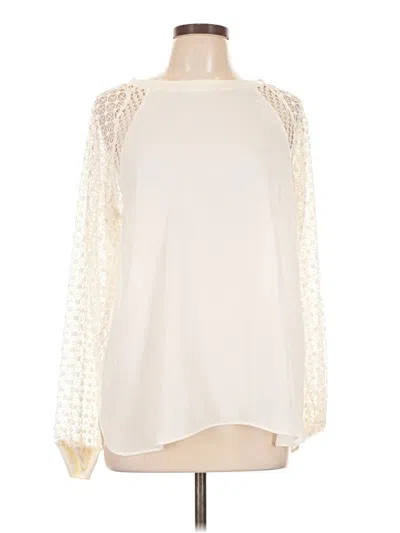 Pre-owned Ann Taylor Loft Long Sleeve Blouse In Ivory