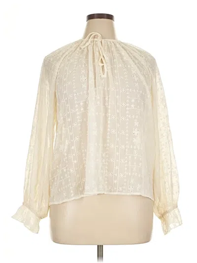 Ann Taylor Loft Long Sleeve Blouse In Ivory