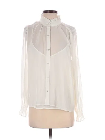 Ann Taylor Loft Long Sleeve Blouse In Ivory