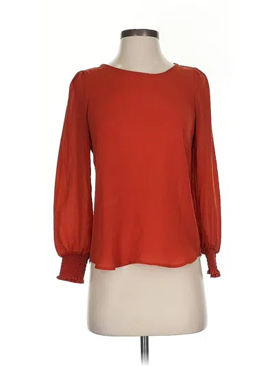 Pre-owned Ann Taylor Loft Long Sleeve Blouse In Orange
