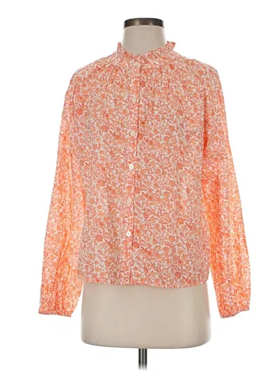 Ann Taylor Loft Long Sleeve Blouse In Orange