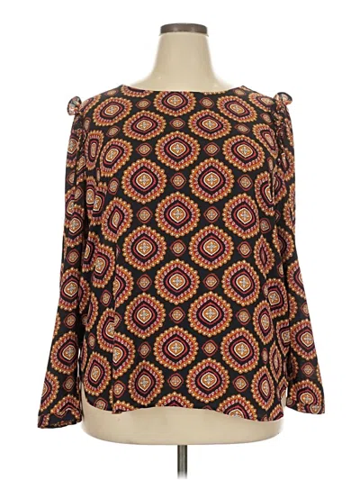 Ann Taylor Loft Long Sleeve Blouse In Orange