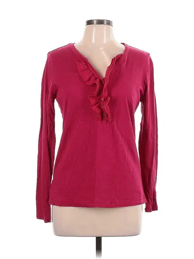 Pre-owned Ann Taylor Loft Long Sleeve Blouse In Pink