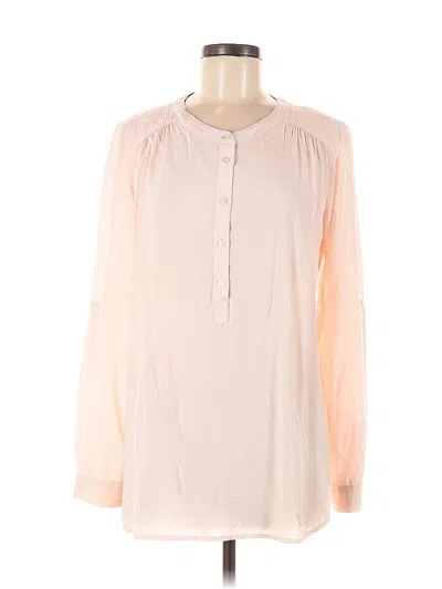 Pre-owned Ann Taylor Loft Long Sleeve Blouse In Pink