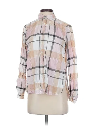 Pre-owned Ann Taylor Loft Long Sleeve Blouse In Pink