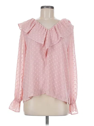 Ann Taylor Loft Long Sleeve Blouse In Pink