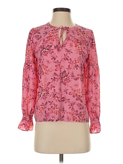 Ann Taylor Loft Long Sleeve Blouse In Pink