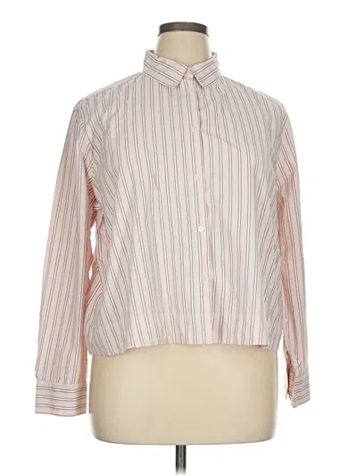Pre-owned Ann Taylor Loft Long Sleeve Blouse In Pink