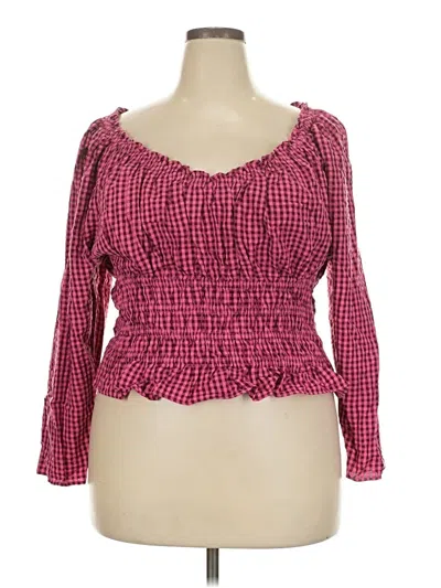 Ann Taylor Loft Long Sleeve Blouse In Pink