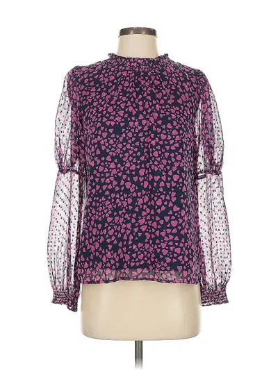 Pre-owned Ann Taylor Loft Long Sleeve Blouse In Purple