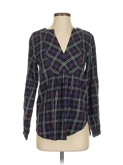 Pre-owned Ann Taylor Loft Long Sleeve Blouse In Purple