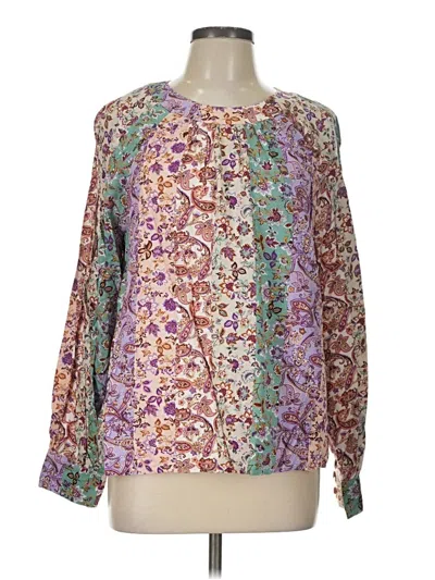 Pre-owned Ann Taylor Loft Long Sleeve Blouse In Purple