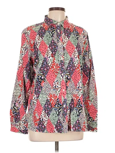Pre-owned Ann Taylor Loft Long Sleeve Blouse In Red