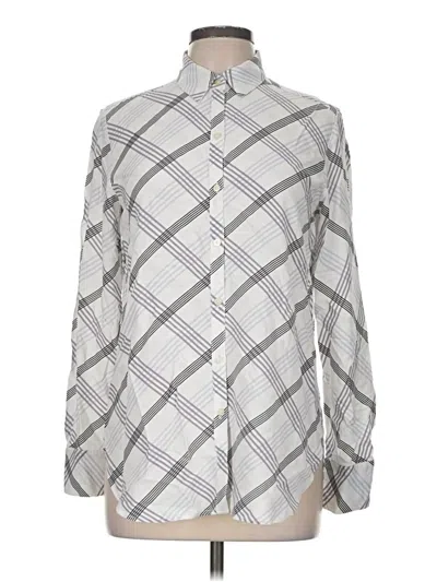 Pre-owned Ann Taylor Loft Long Sleeve Blouse In Silver