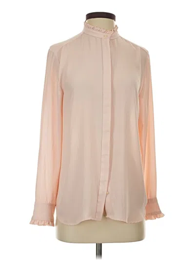 Pre-owned Ann Taylor Loft Long Sleeve Blouse In Tan
