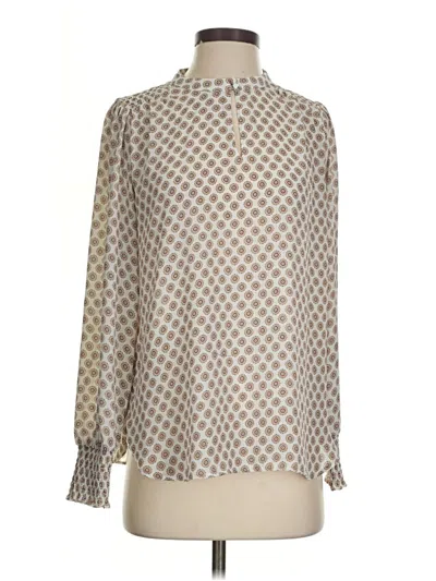 Pre-owned Ann Taylor Loft Long Sleeve Blouse In Tan
