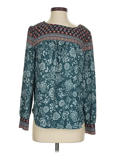 Pre-owned Ann Taylor Loft Long Sleeve Blouse In Teal