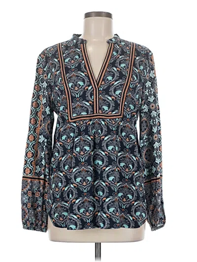 Pre-owned Ann Taylor Loft Long Sleeve Blouse In Teal